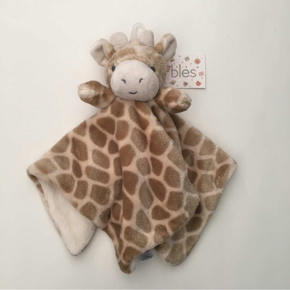 NEW Oobles Lovey Nunu Soft Baby Toy Plush Tan Security Blanket